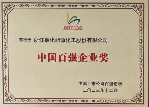 中國(guó)百?gòu)?qiáng)企業(yè)獎(jiǎng)